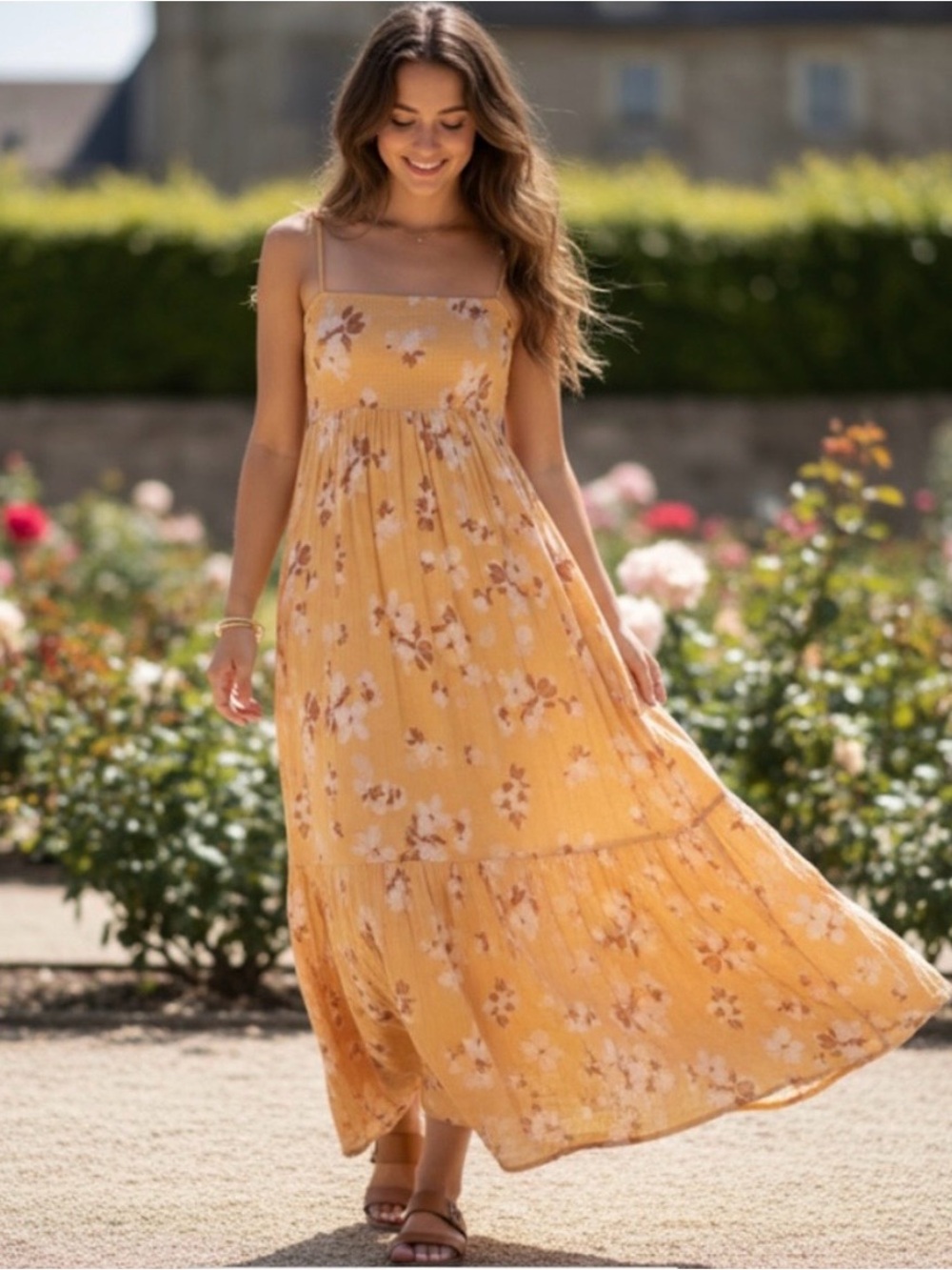 Abercrombie & Fitch Yellow Floral Maxi Dress